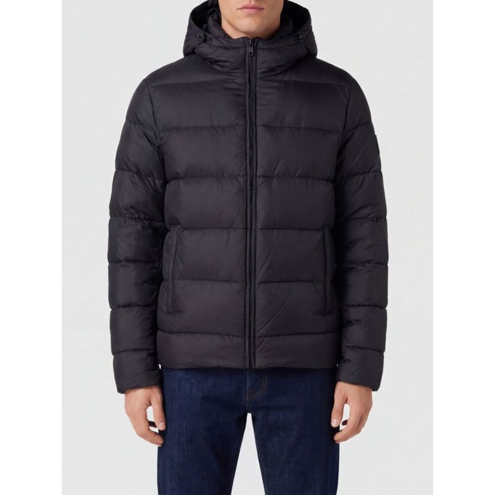 Fay Men Hooded Quilted Nylon Short Puffer Jacket Fay With Zip Closure